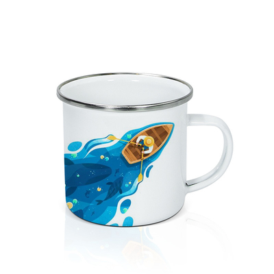 পরমানন্দ খালি পানীয় জলের মগ 12oz ভিনটেজ এনামেল কফি কাপ 30g