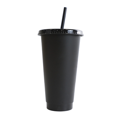 16oz 24oz প্লাস্টিক পানীয় চশমা পুনরায় ব্যবহারযোগ্য পরিবর্তন করা রঙ কাপ 10*6*19cm